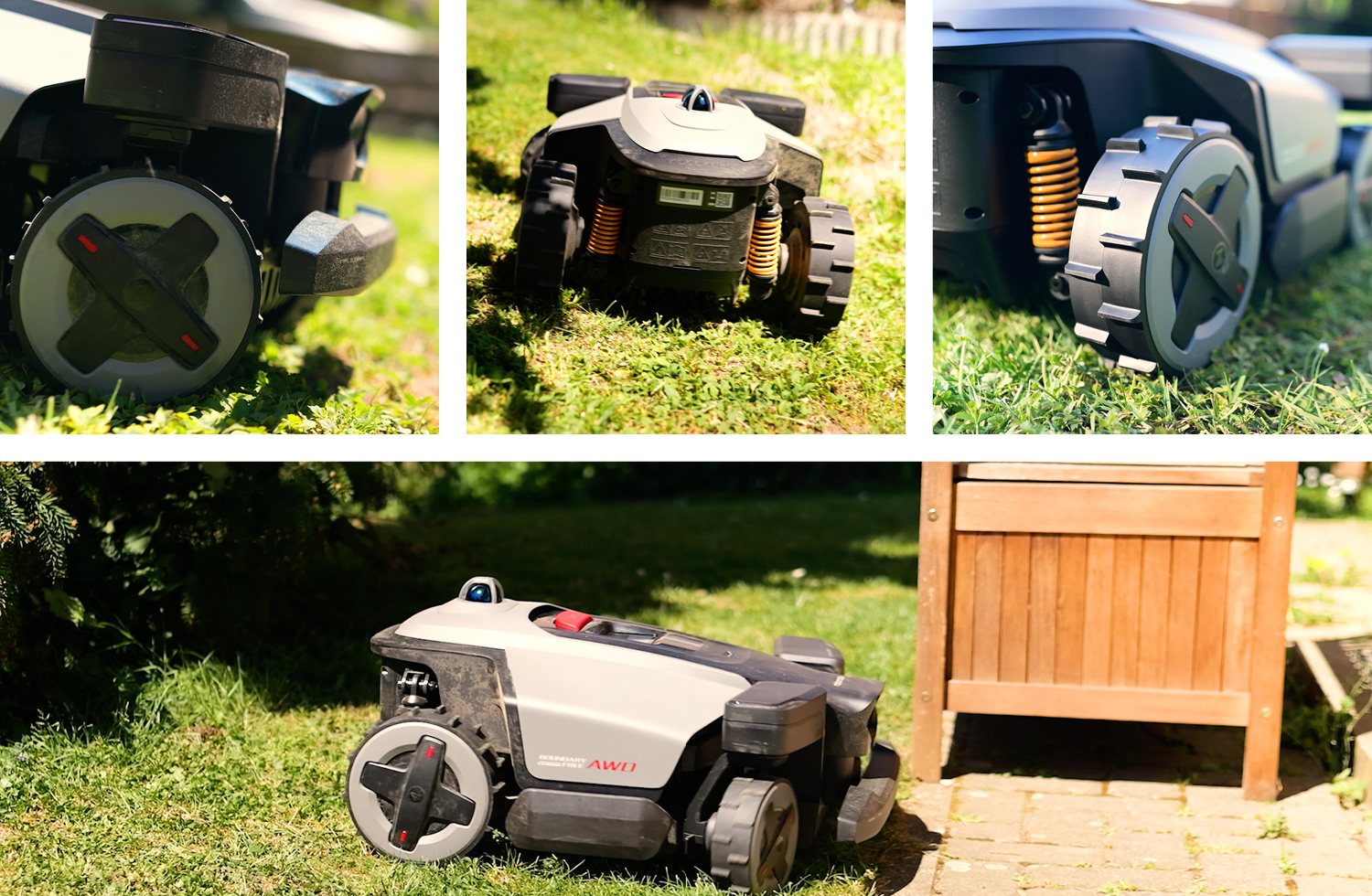 Roborock RockMow Z120 AWD LiDAR | Unterseite und Räder