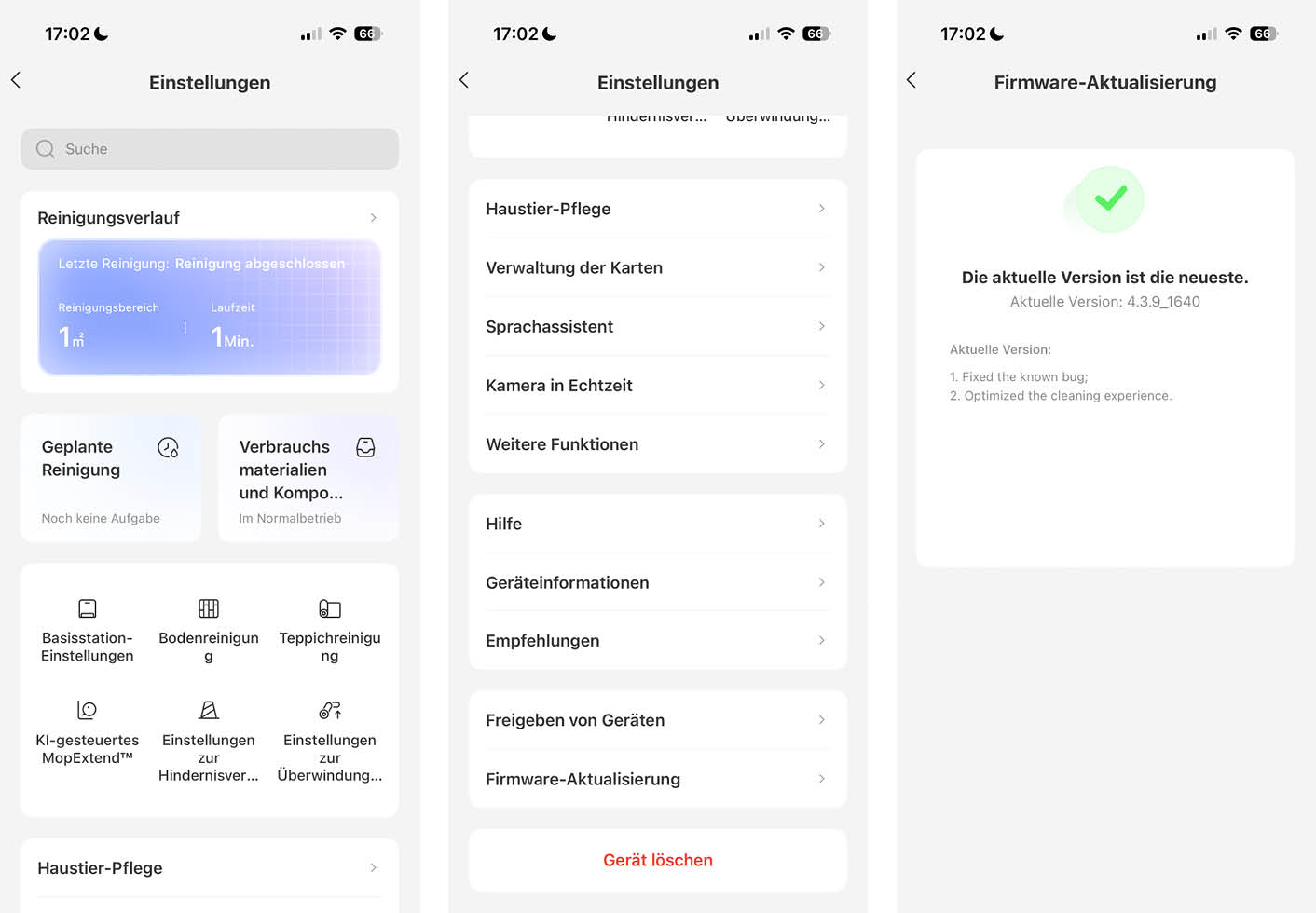 MOVA V70 Ultra Complete X App Einstellungen
