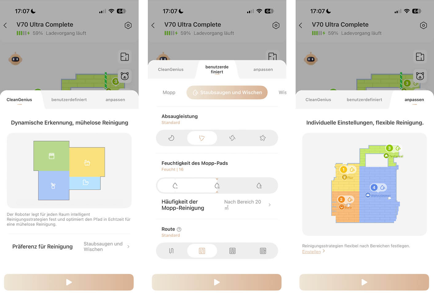 MOVA V70 Ultra Complete X App Reinigung