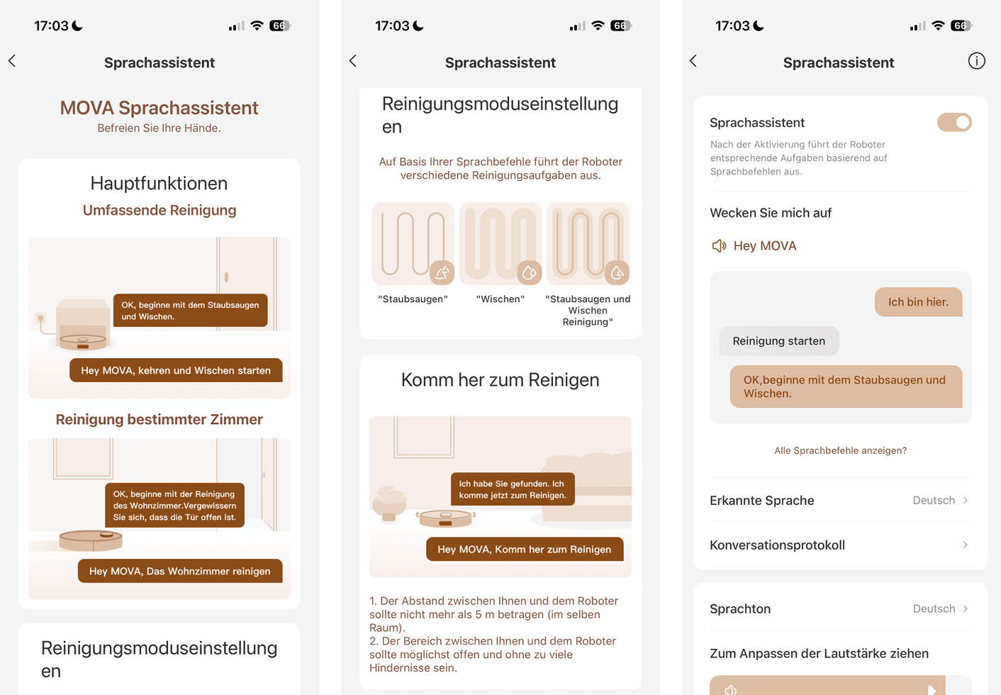 MOVA V70 Ultra Complete X App Sprachassistent