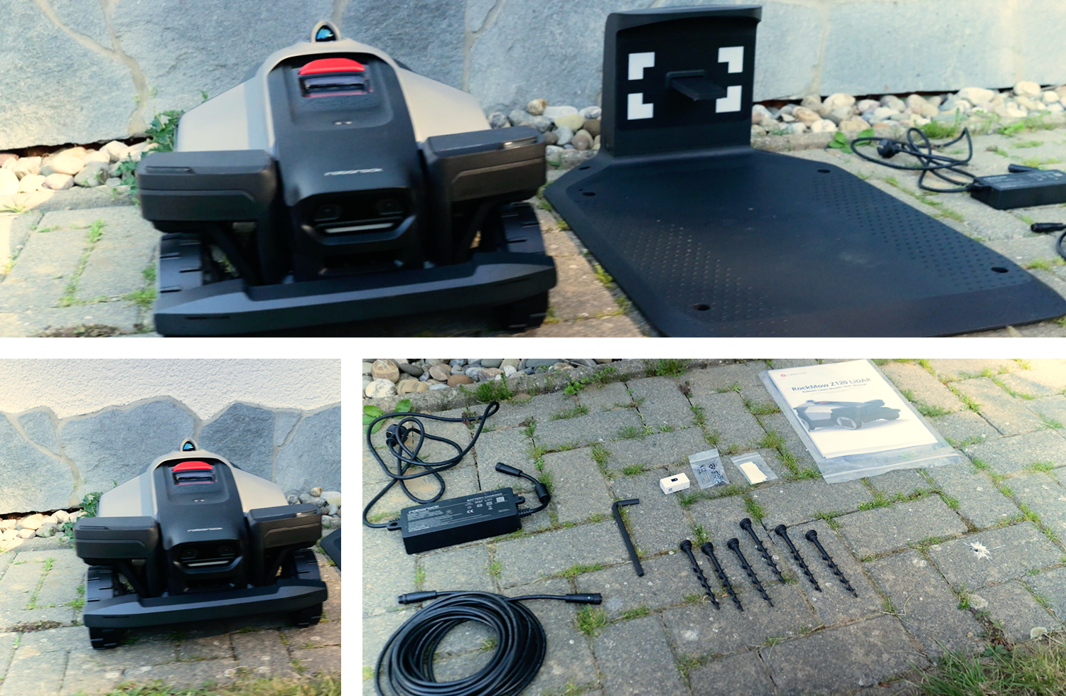 Der Lierferumfang des Roborock RockMow Z120 AWD LiDAR.