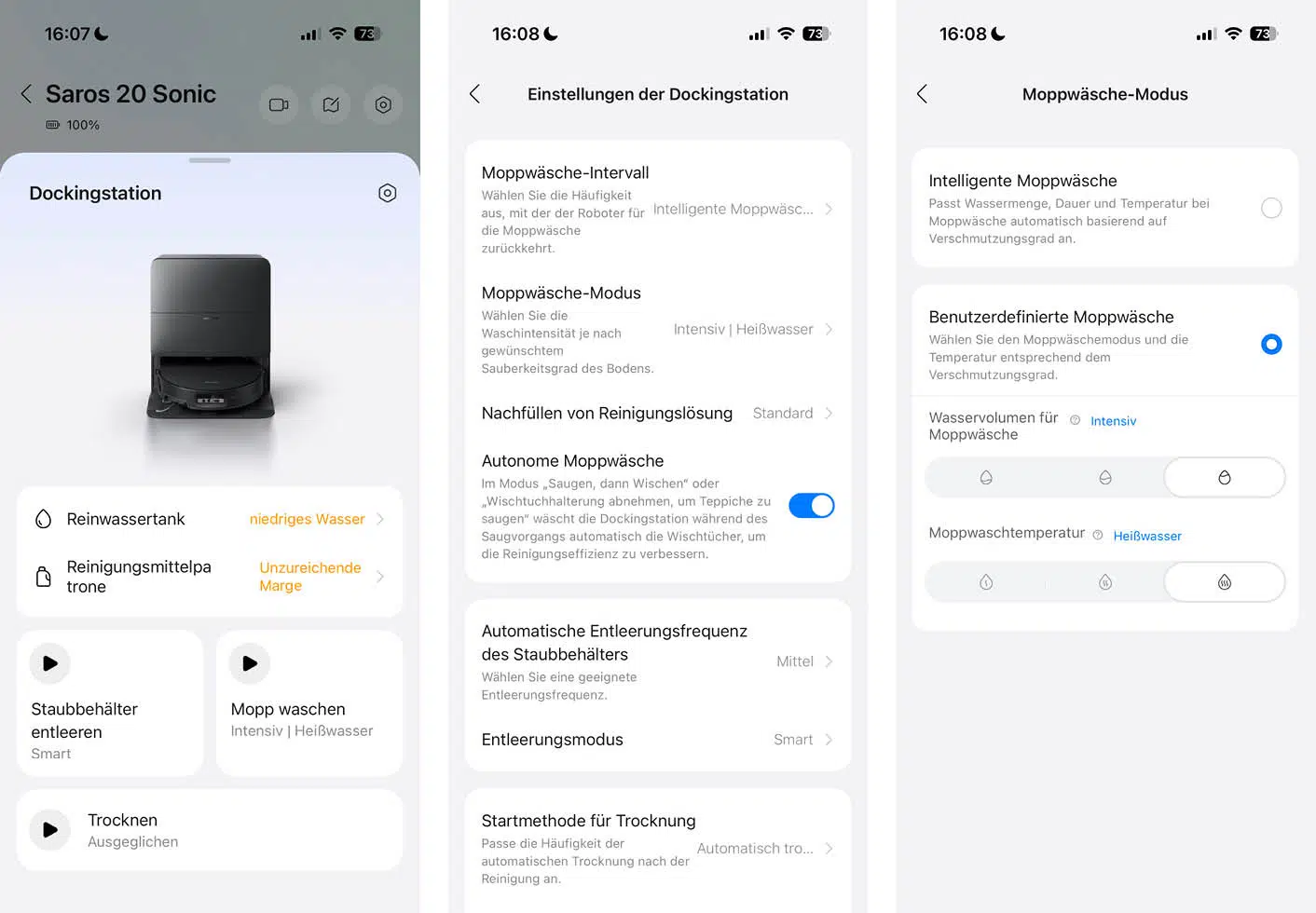 Roborock Saros 20 Sonic App Basisstation