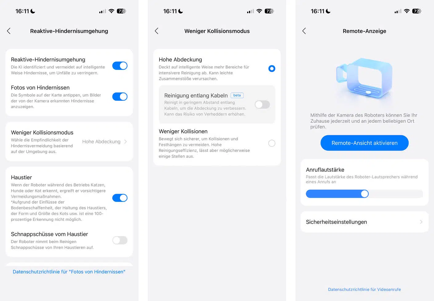 Roborock Saros 20 Sonic App Hinderniserkennung Kamera