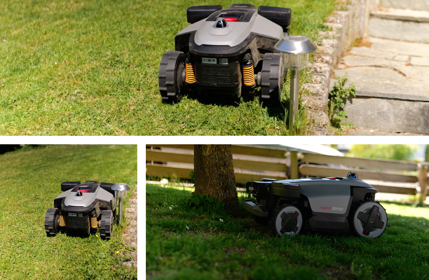 RockMow Z120 AWD LiDAR | Hindernisse Baum und Solarleuchten