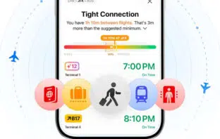 Flighty zeigt bei Anschlussflügen nun Schritte, Zeiten und Gate-Vorhersagen für Umstiege an Flughäfen.