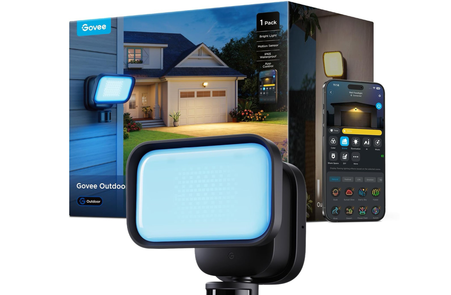 Govee startet einen Outdoor-Wandstrahler mit 3.000 Lumen, Bewegungsmelder, RGBWW-LEDs, IP65 und Matter-Unterstützung.