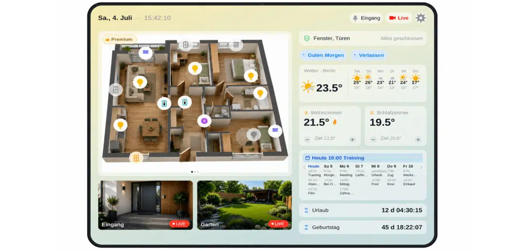 HomeDashboard: Neue App macht das Wand-iPad zur HomeKit-Zentrale mit Kameras, Klima und interaktivem 3D-Grundriss ab Version 2.0