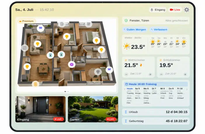 HomeDashboard: Neue App macht das Wand-iPad zur HomeKit-Zentrale mit Kameras, Klima und interaktivem 3D-Grundriss ab Version 2.0