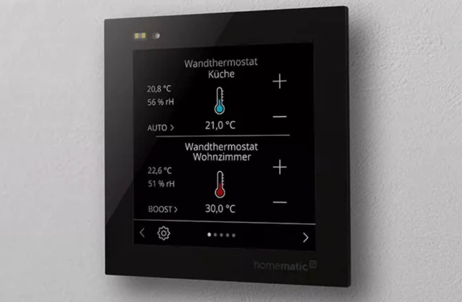 Homematic IP Glasdisplay Funk Funktionene
