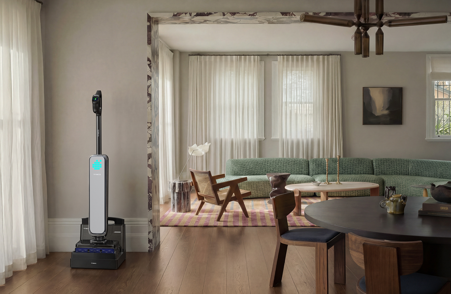 Tineco FLOOR ONE Station S9 Scientist: 25.000 Pa Saugkraft, Smart Refresh Station mit Heißwasser-Nachfüllung und 70 Minuten Laufzeit. 