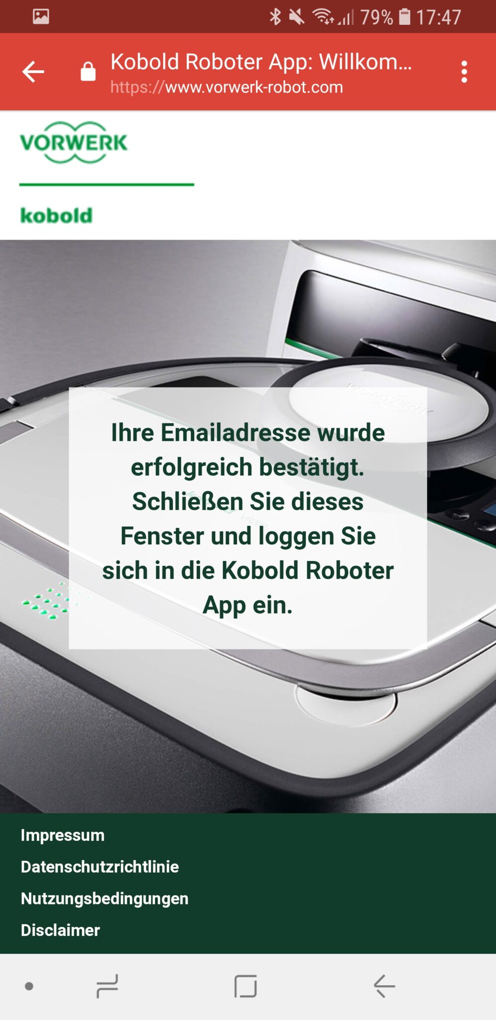 Vorwerk Kobold App installieren und Account einrichten 11