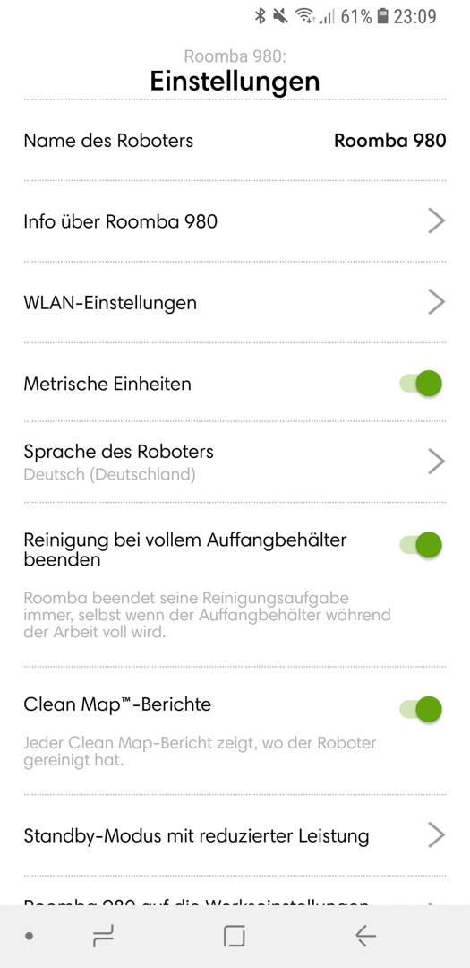 iRobot Roomba 980 App Details 15
