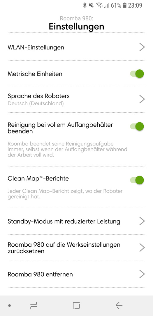 iRobot Roomba 980 App Details 16